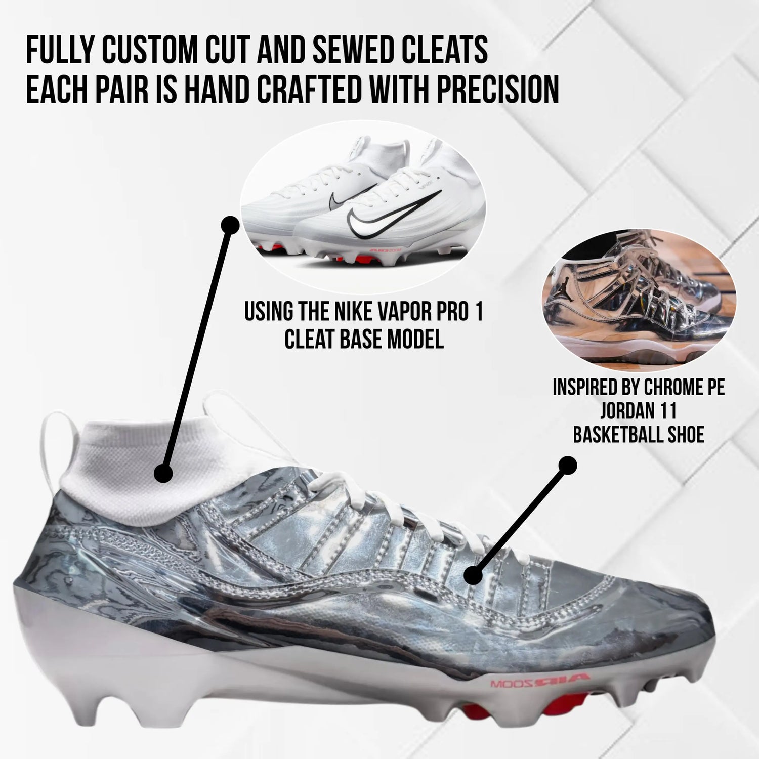 Chrome 11 Custom Football Cleats JkicksCleats