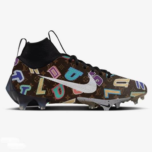 Colored Letter LV Nike Football Cleats