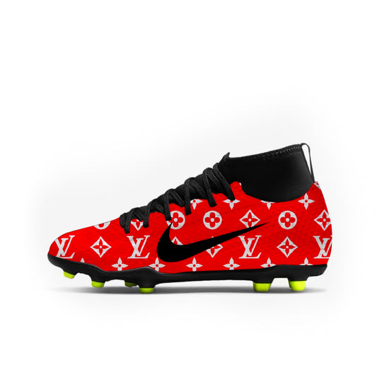 Designer Pattern Low Football Cleats Cherry Red / 12 M