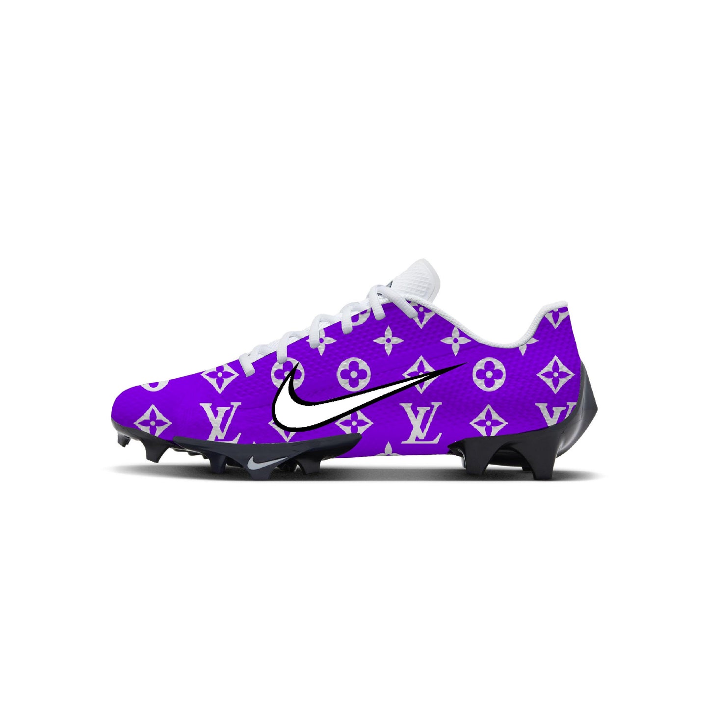 Designer Pattern Low Football Cleats Purple / 9.5 M